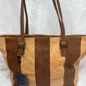 EMPORIO SISSI NWT Cork Striped Tote Bag